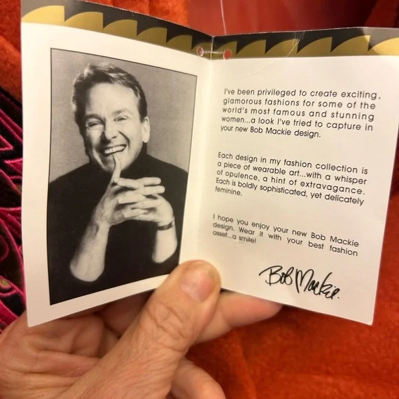 Bob Mackie Wearable Art Coat buttons NWT  1X burnt soft dead stock - Picture 8 of 11